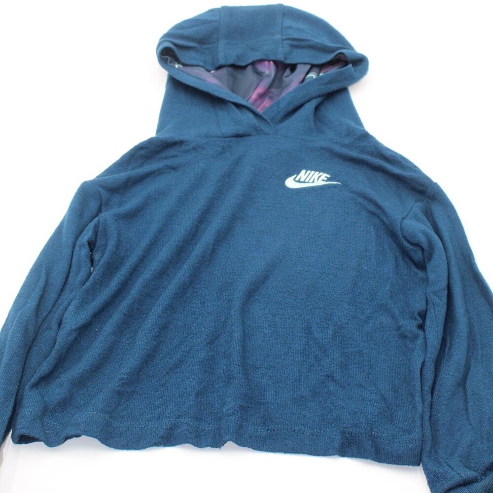 Nike Toddler Unisex Lightweight Knit Pullover Hoodie Sweater Size 3T Blue Swoosh